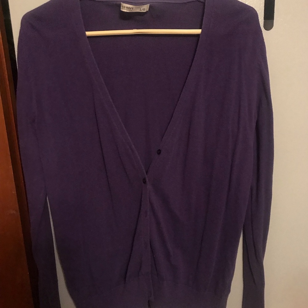 Purple cardigan